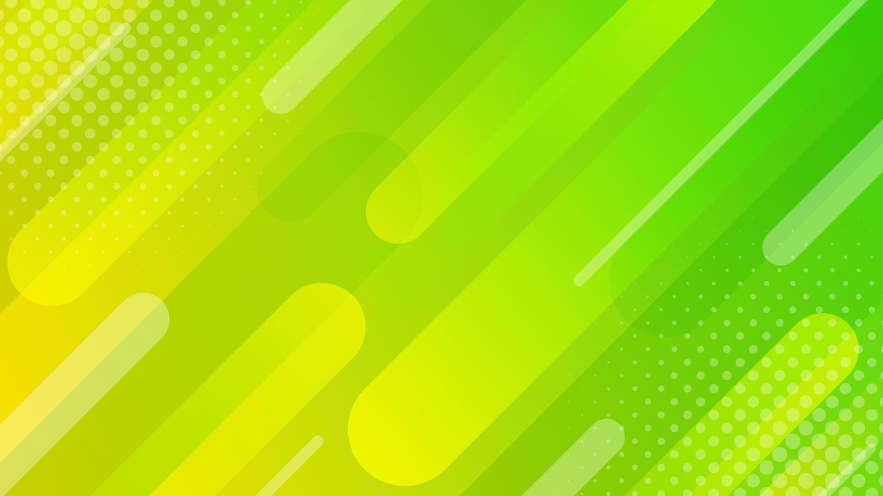 Bright green-yellow gradient abstract dynamic background with halftones vector