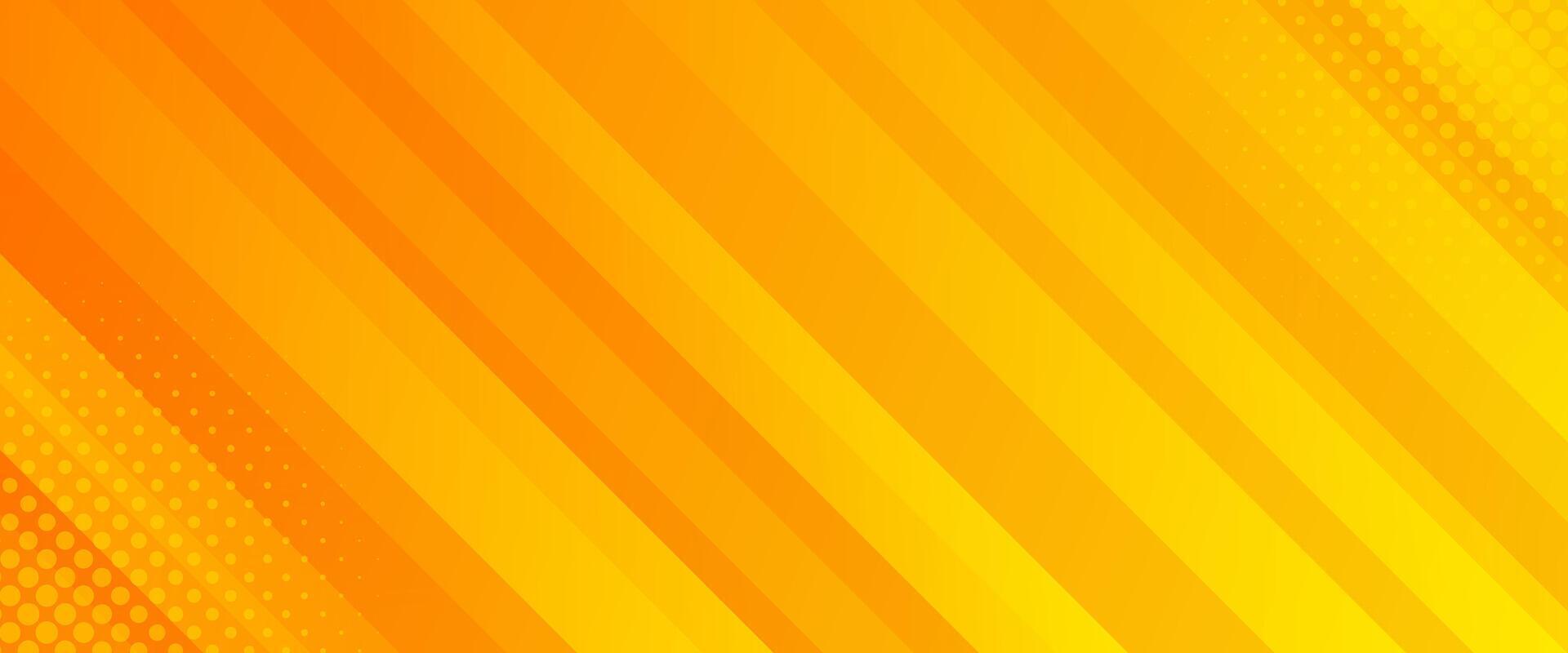 Orange abstract dynamic banner background with halftones. Gradient texture with smooth stripes vector