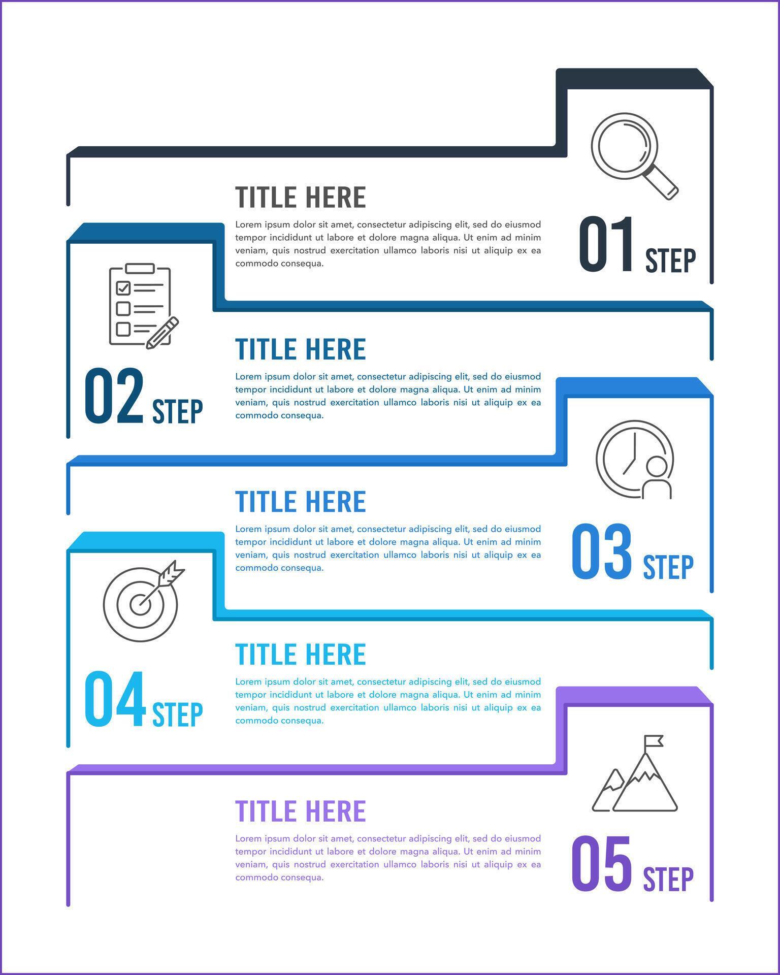 5 Step Vertical Infographic Simple Data Sorting. Banner, Poster ...