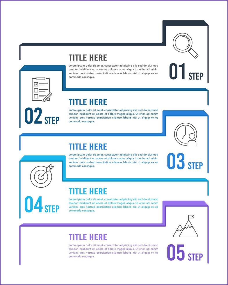 5 Step Vertical Infographic Simple Data Sorting. Banner, Poster, Presentation and Strategy. vector