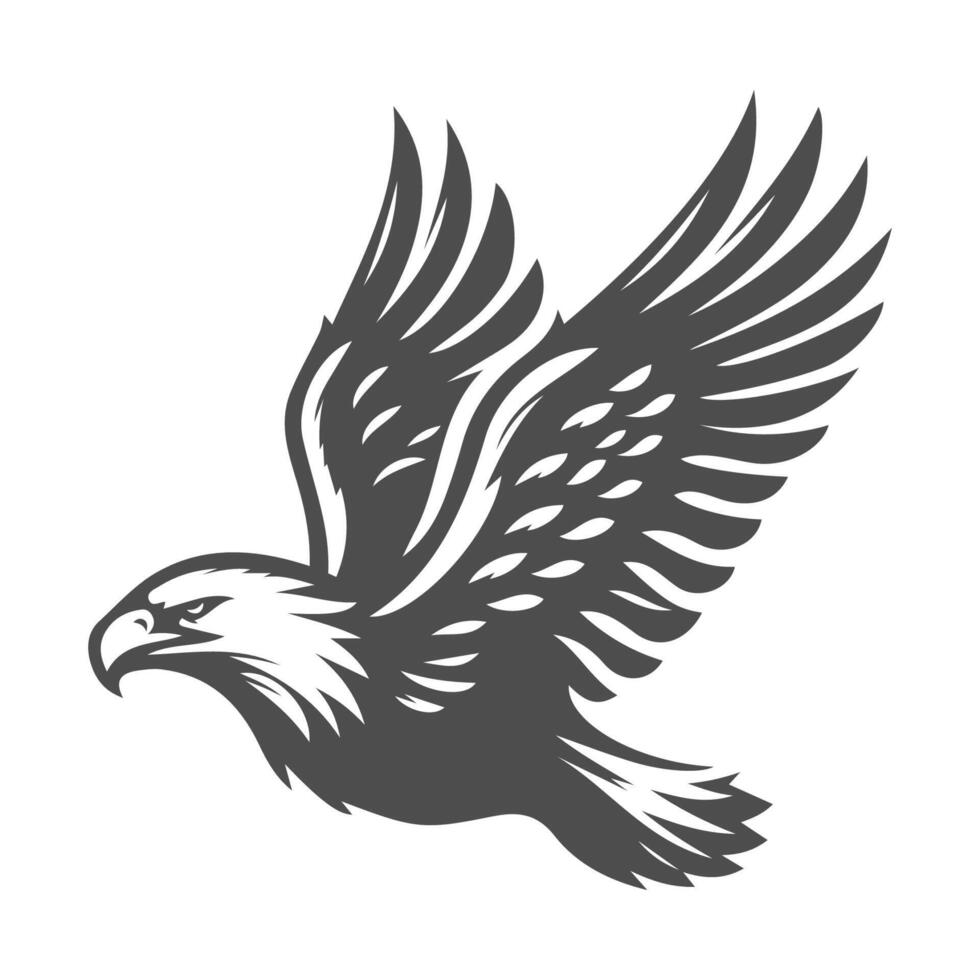 Majestic eagle silhouette capturing the essence of freedom and strength vector