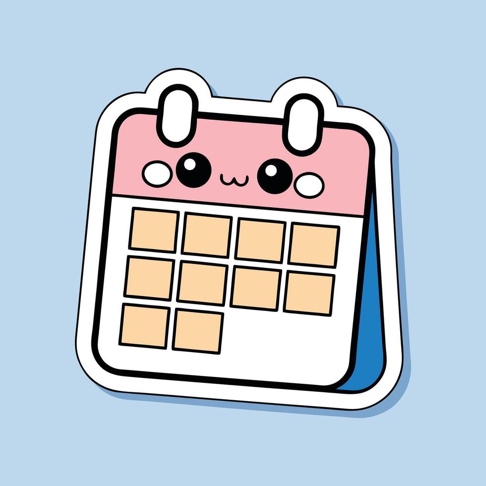 Kawaii Office Calendar with Adorable Design vector