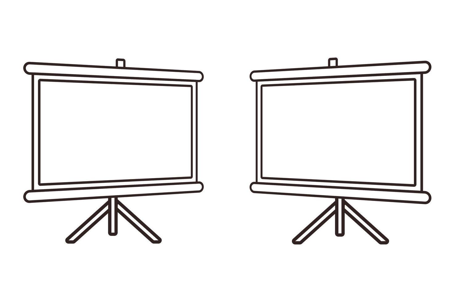 Minimalist Projector Screen Icons for Office and Business vector