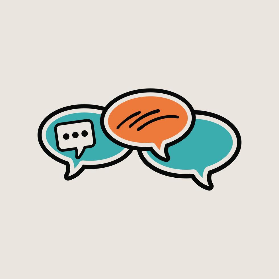 Minimalist Discussion Sticker for Meeting, Business, and Office Talks vector