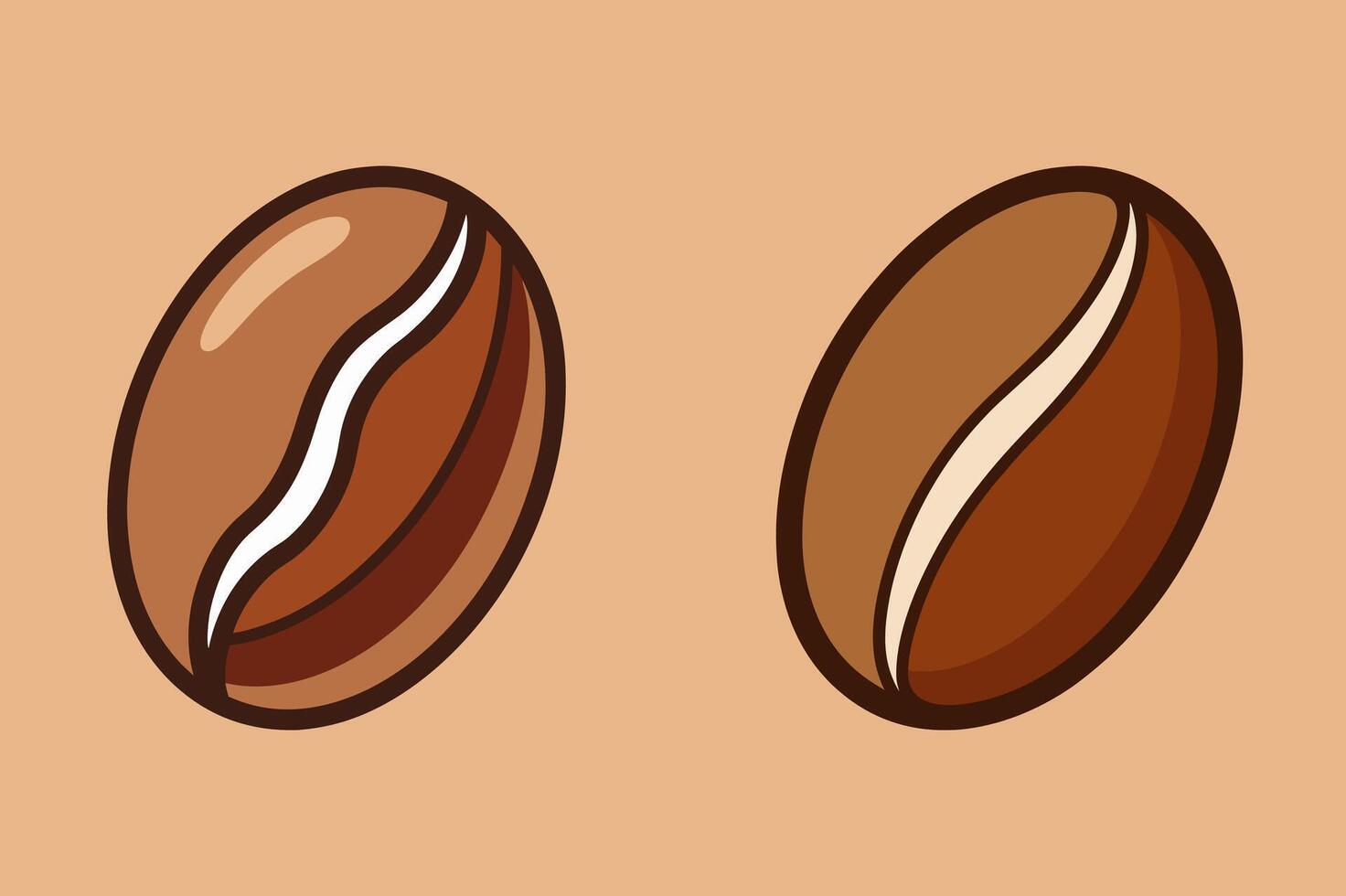Single Coffee Bean Sticker with Simple Texture for Coffee Enthusiasts vector