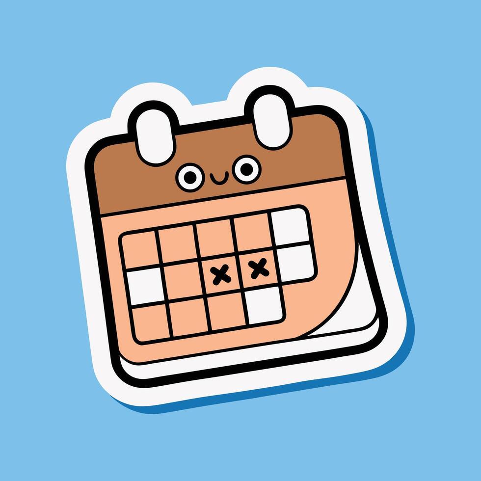 Cute Office Calendar with Task Tracking vector