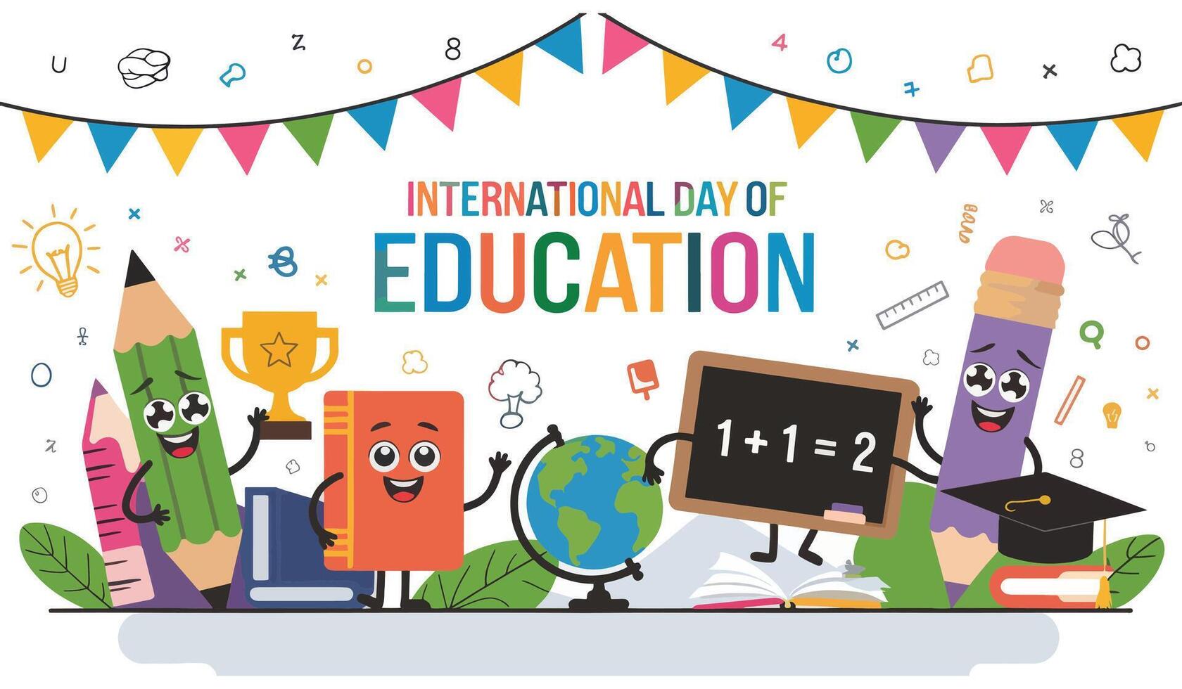 Celebrating Learning A Festive Illustration for International Day of Education vector