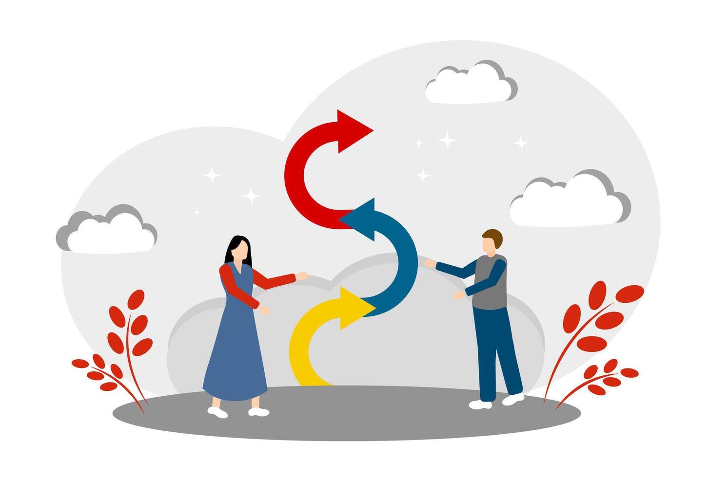 The concept of different stages of life and different stages of relationships. vector
