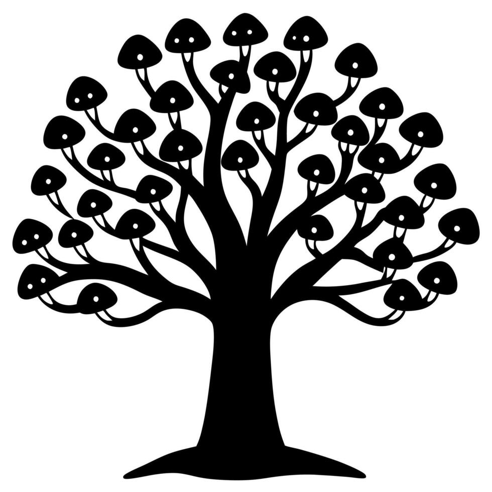 Abstract tree silhouette, perfect for modern nature designs. vector