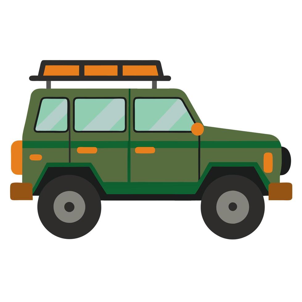 Free Off-Road SUV Symbol in Classic Style vector
