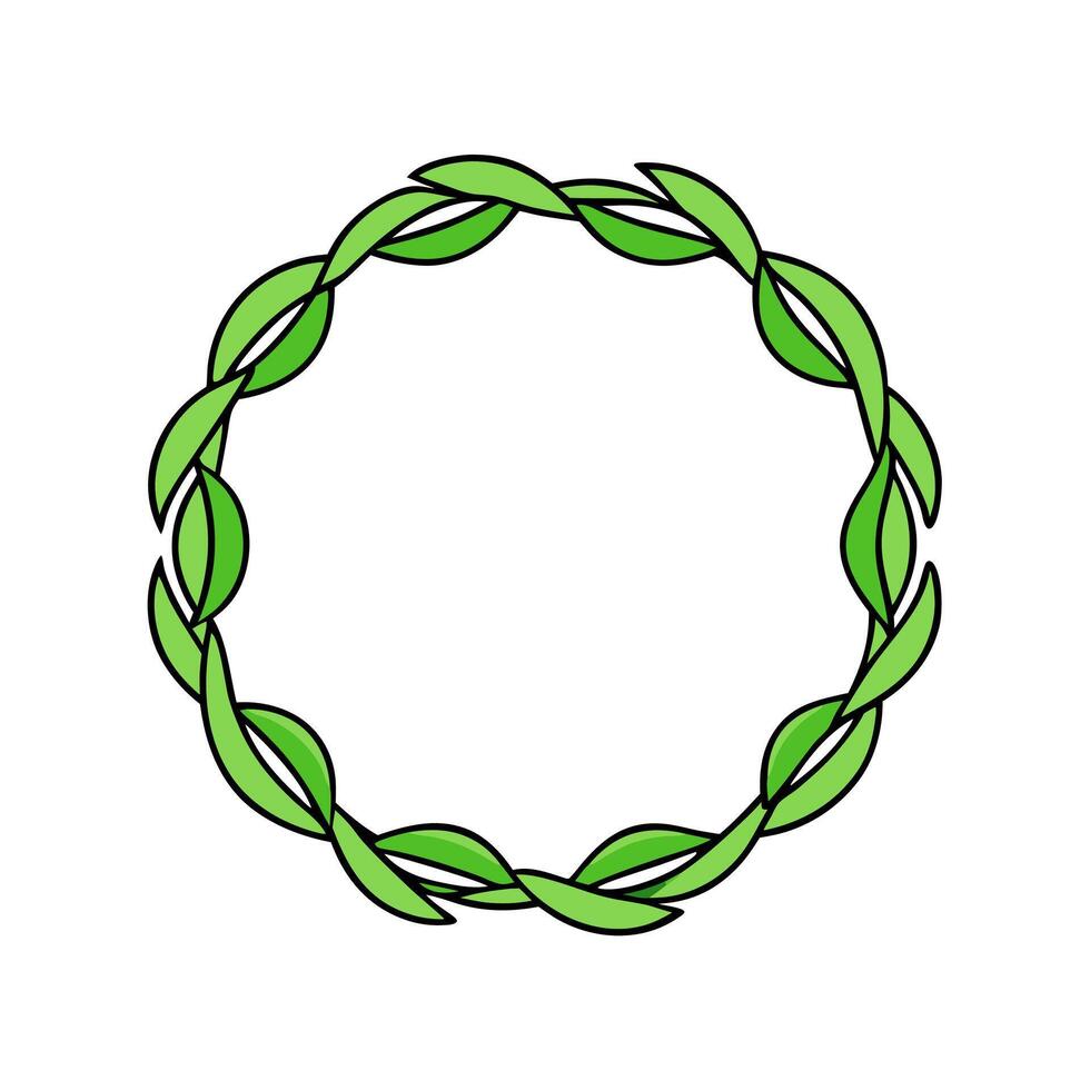Free botanical circular frame for artistic work. vector