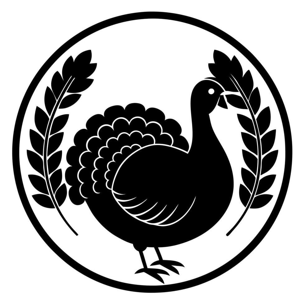 Free Thanksgiving turkey logo for modern and festive designs. vector