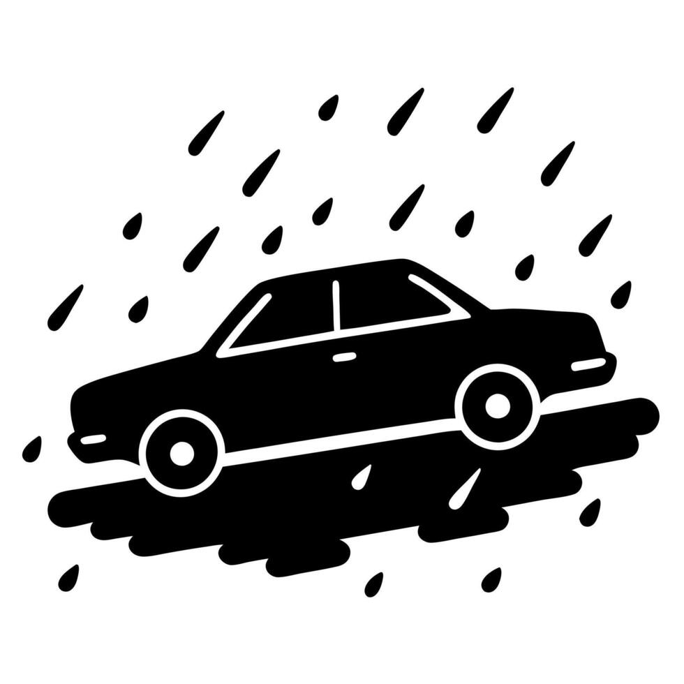Free Car in Mountain Icon Illustration vector