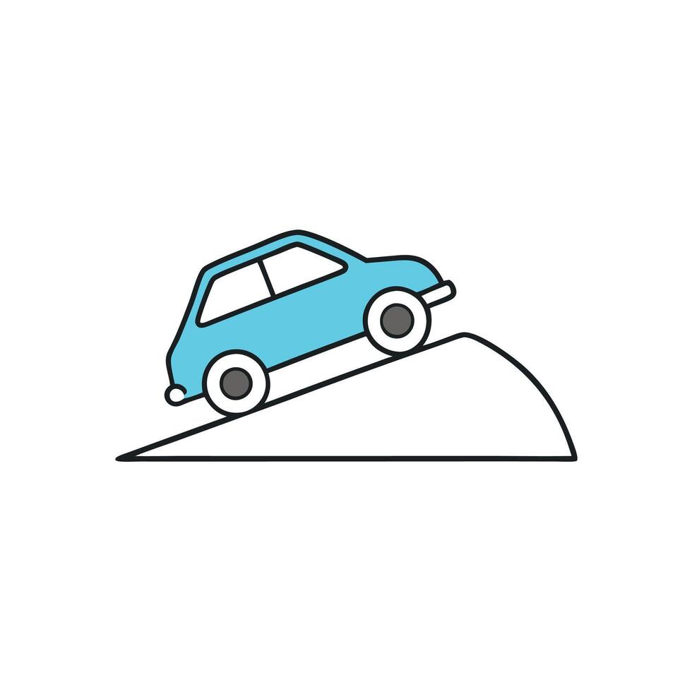 Free car on bridge symbol for your creative designs. vector
