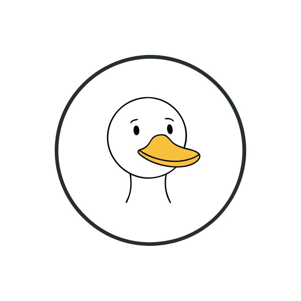 Free Minimal Duck Cartoon Logo Icon Illustration vector