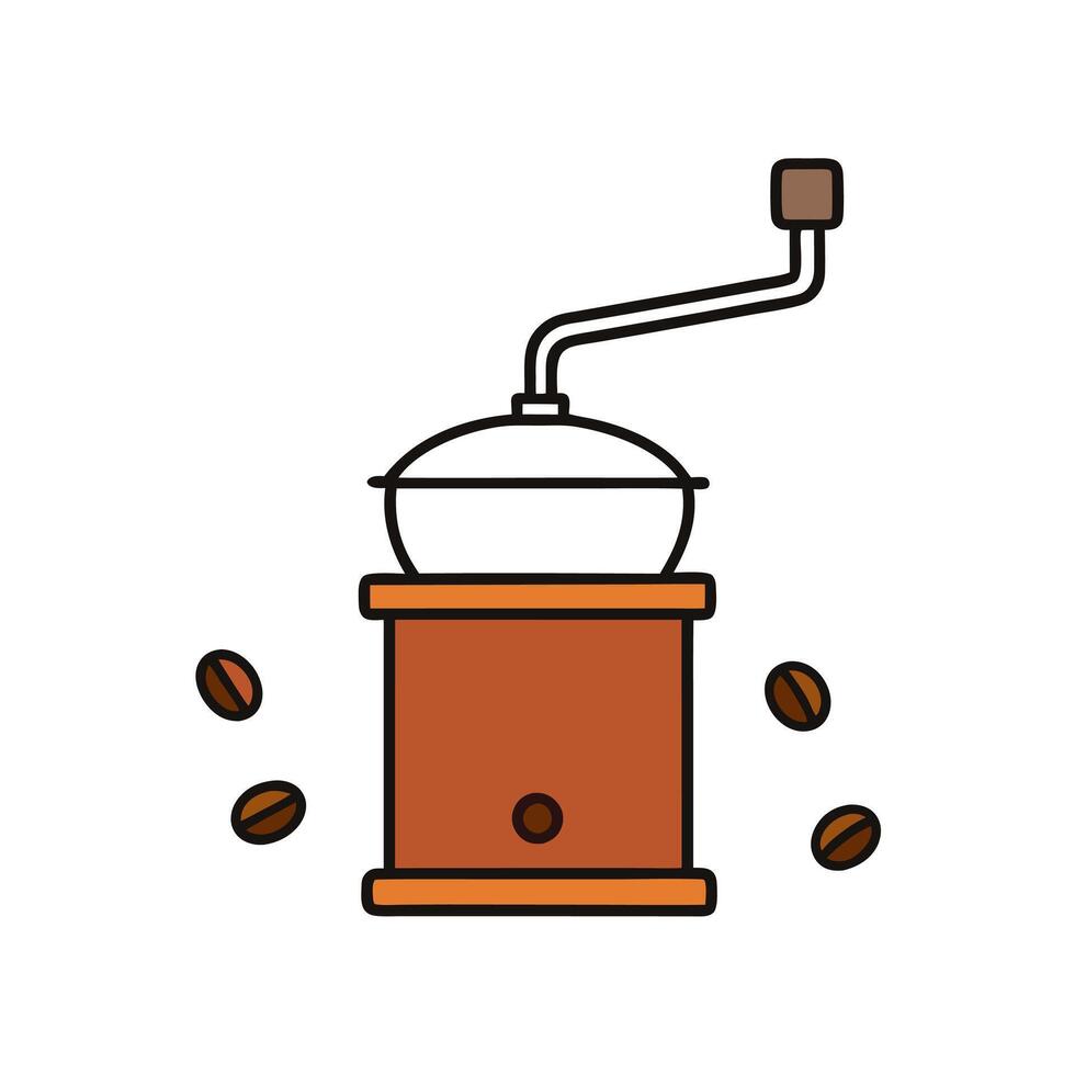 Free icon of coffee grinder with beans for design projects vector