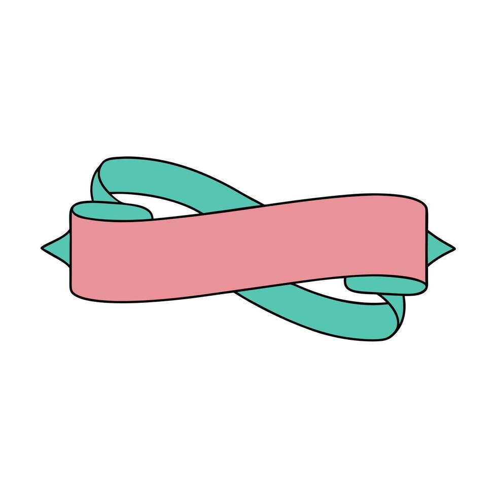 Dynamic curling ribbon outline for artistic use. vector