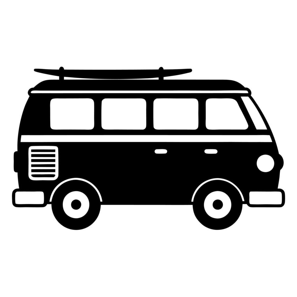 Clean van symbol ideal for journey and road trip illustrations. vector