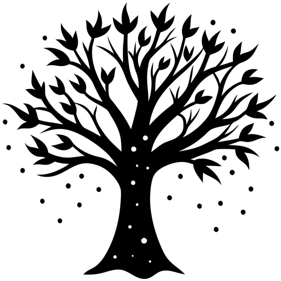 Stunning tree silhouette ideal for eco-friendly graphic designs. vector