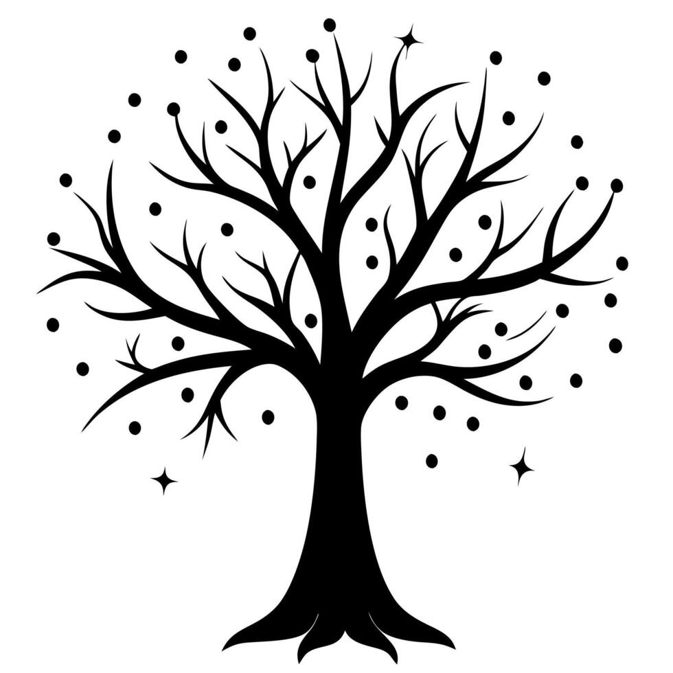 Elegant tree silhouette illustration for your creative designs. vector