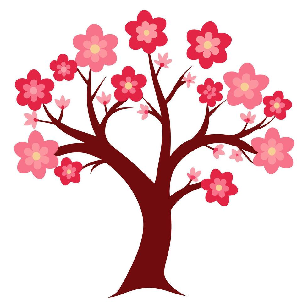 cherry treee illustration vector