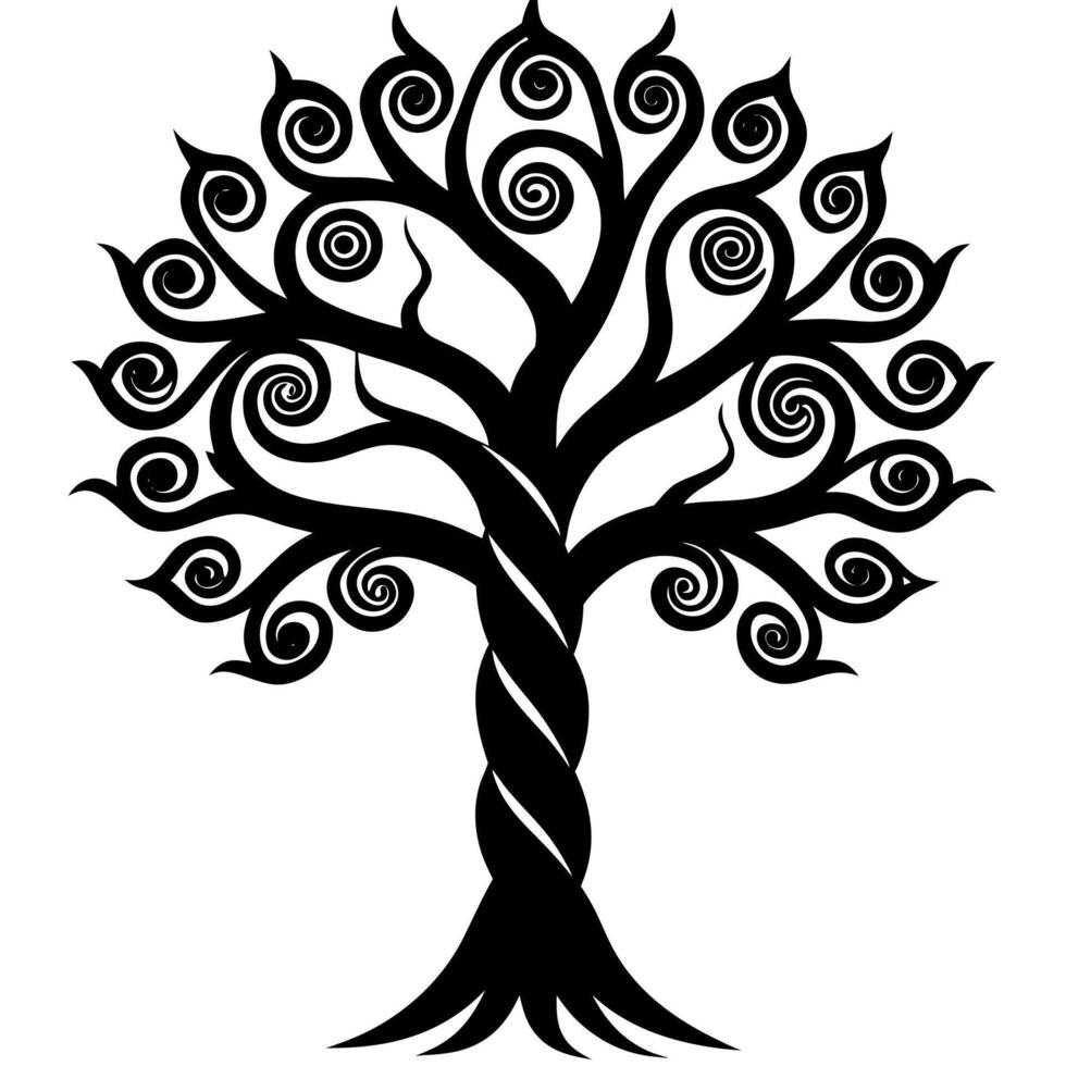 Beautiful tree silhouette perfect for nature design projects. vector