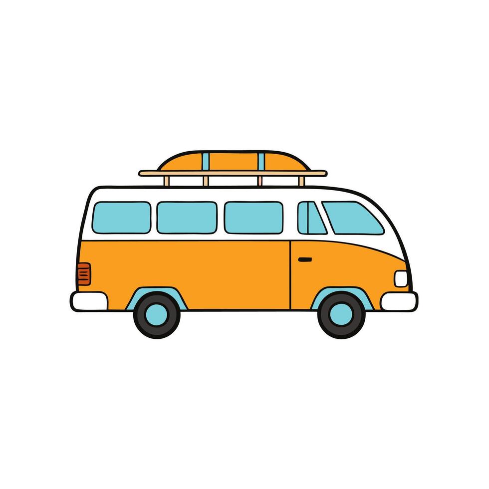 Simple van icon for travel and transportation vector