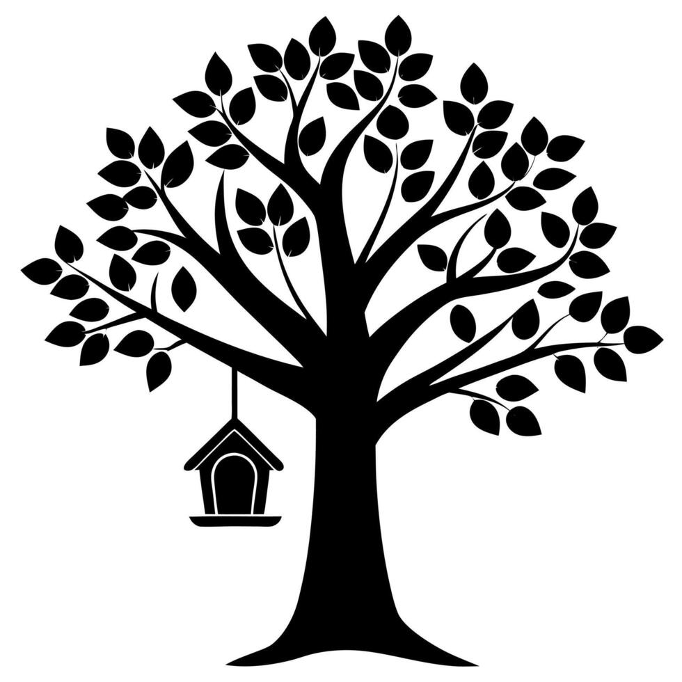 Elegant tree silhouette illustration for design vector