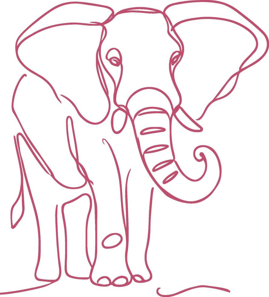 Elegant Hand Drawn Elephant Line Art Illustration Simple Animal Design for Prints and Digital Use vector