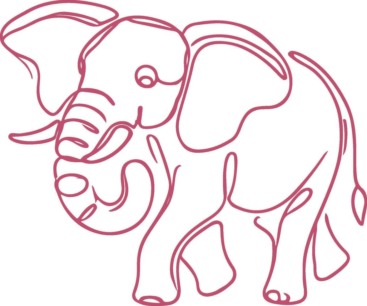 Detailed Elephant Line Art Illustration Hand Drawn Wildlife Design for Prints and Merchandise vector