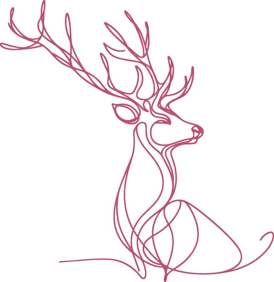 Contemporary Minimalist Deer Illustration - Simple Line Art Deer Drawing for Modern Wall Decor and Prints vector
