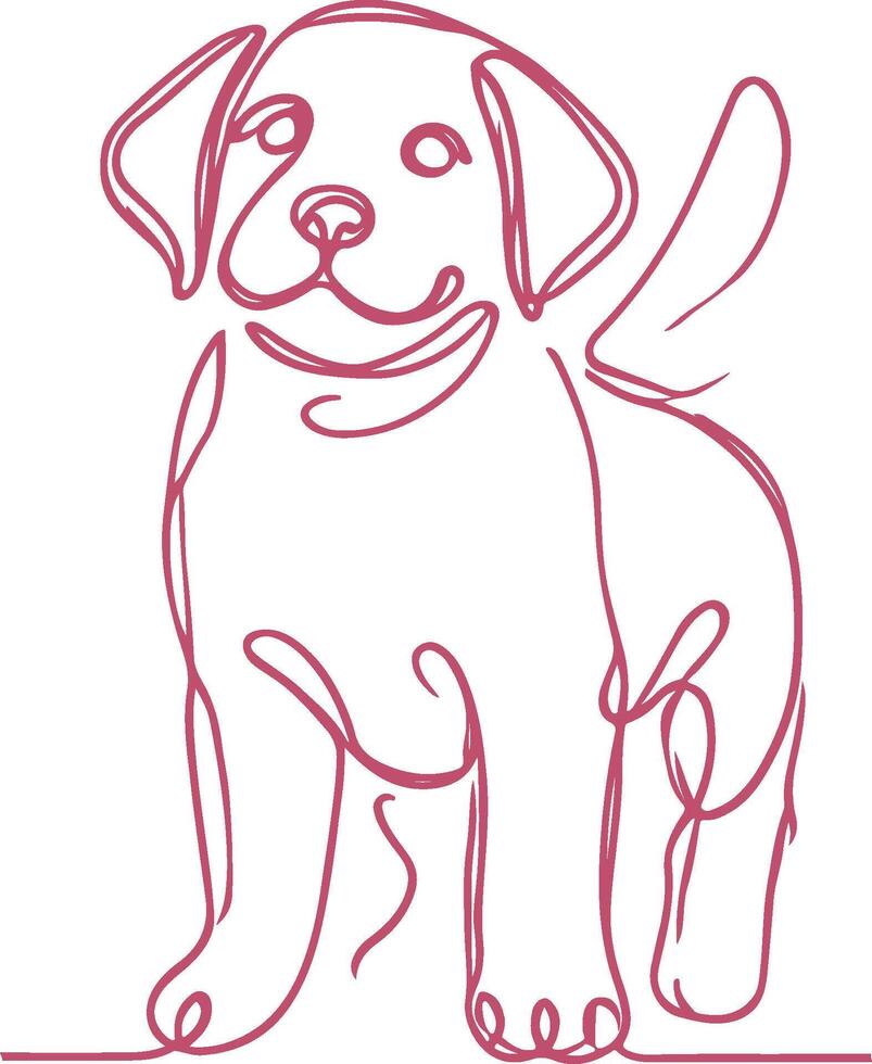 Stylish and Minimalist Line Drawing of a Dog Contemporary Art for Pet Enthusiasts and Home Interiors vector