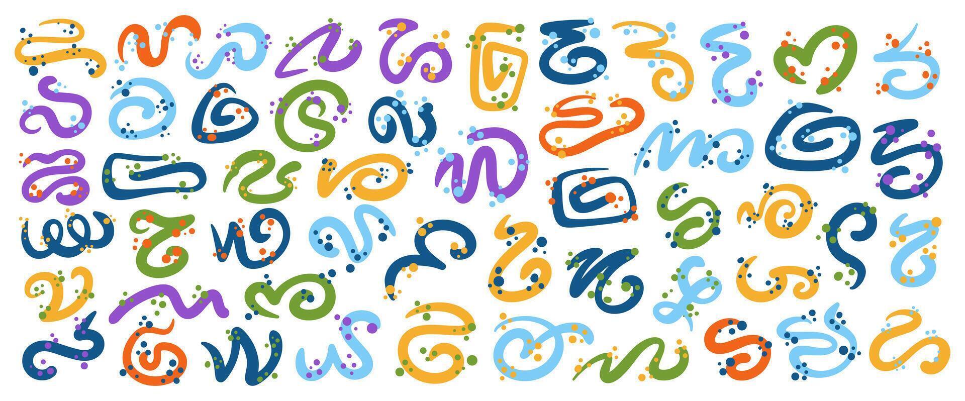 Handdrawn Abstract Scribble Doodle Line Kids hand drawn vector