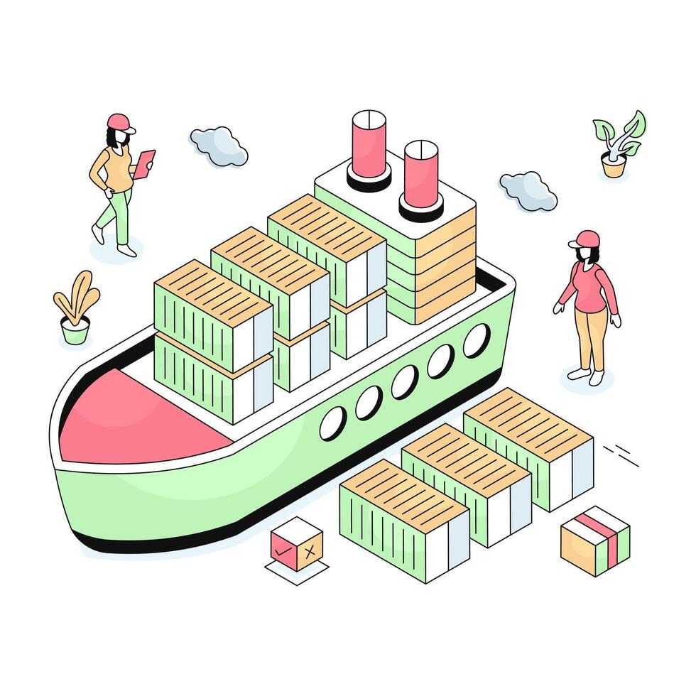 Modern design illustration of global orientation vector