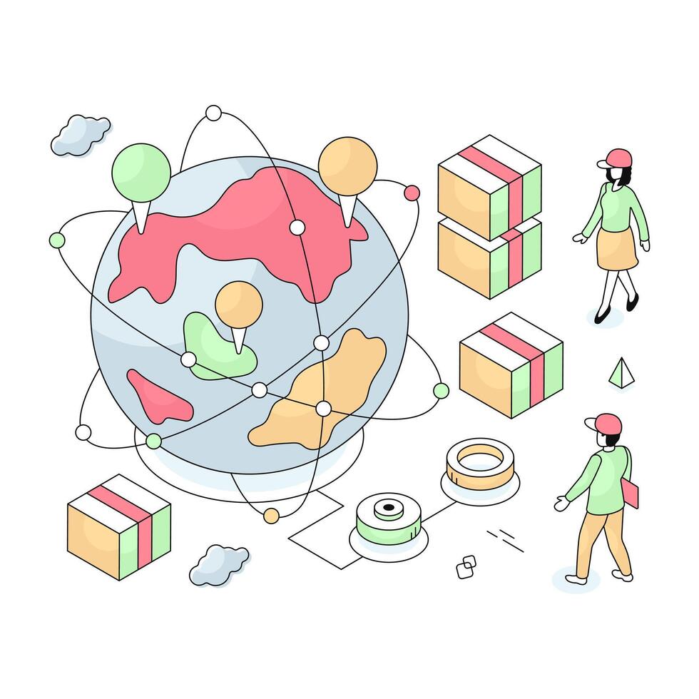 Premium design illustration of global location vector