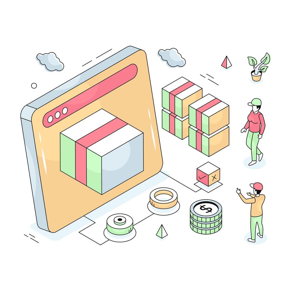 Unique design illustration of mobile ticket booking vector