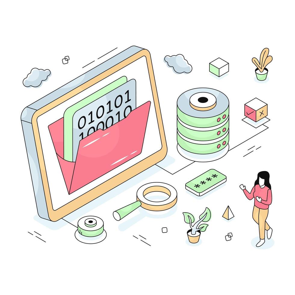 A unique design illustration of binary folder vector