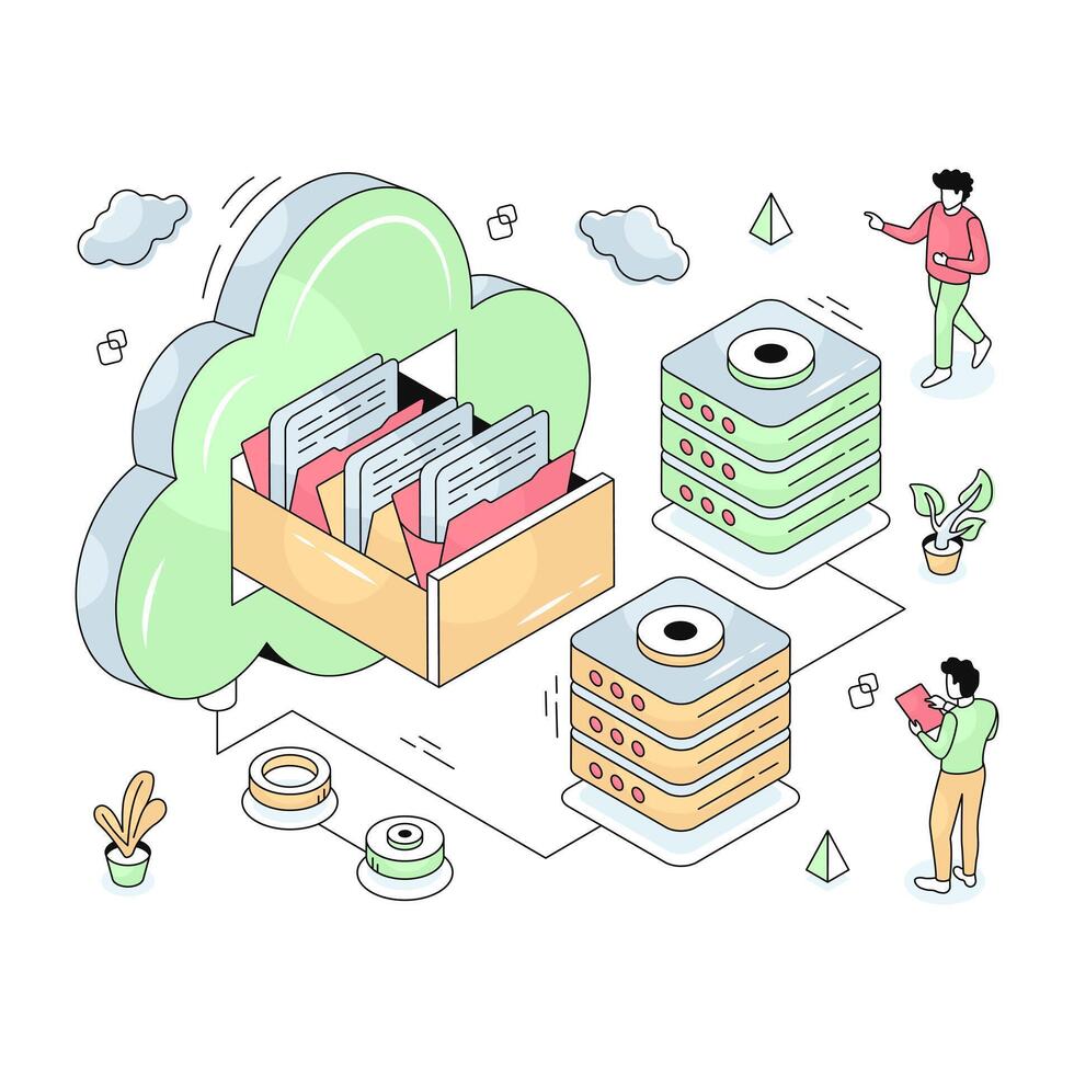 An illustration design of cloud drawer vector