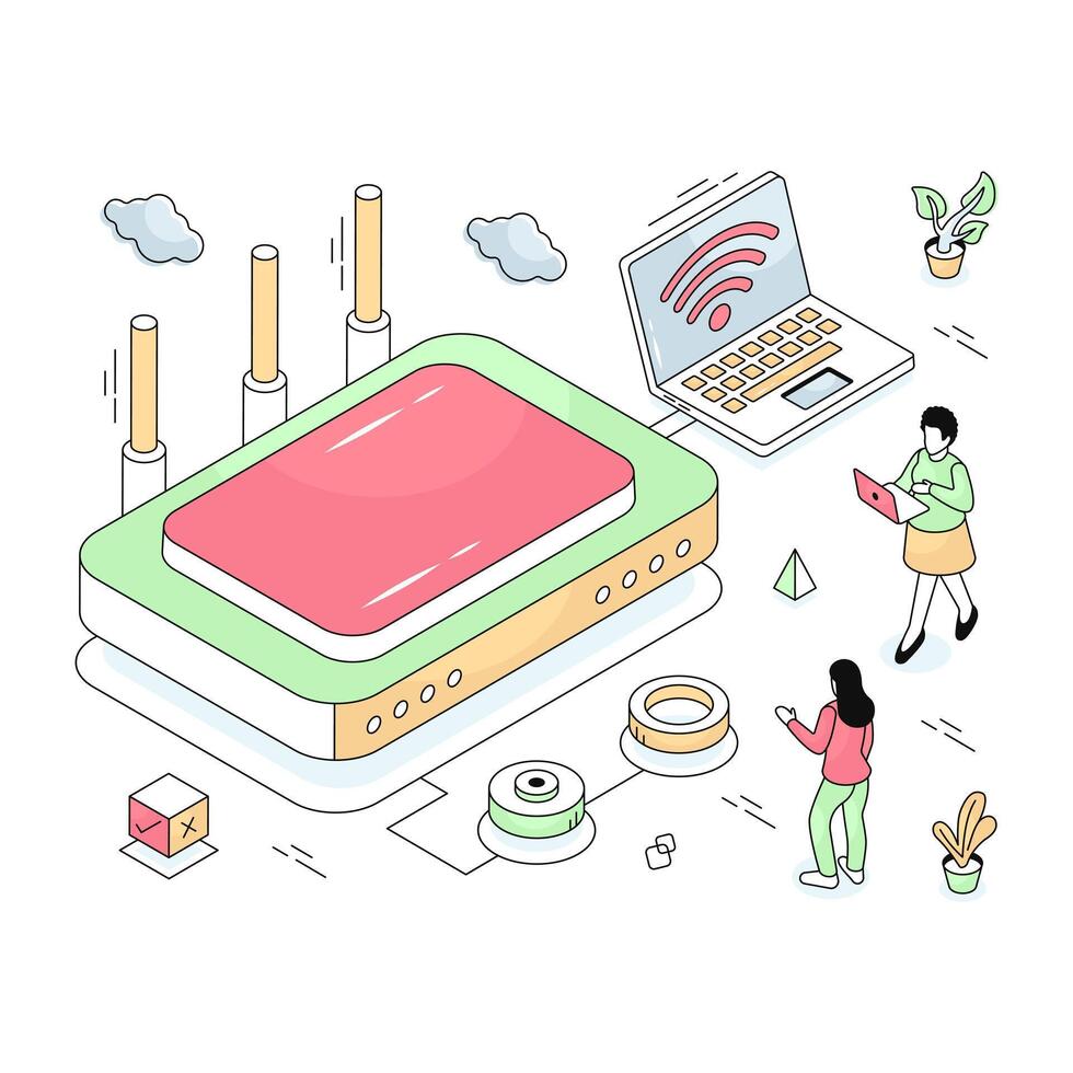Modern design illustration of wifi router vector
