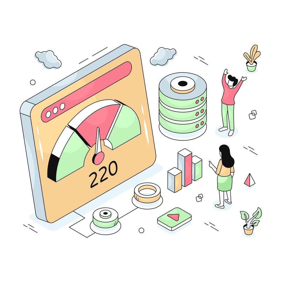 Modern design illustration of web speed optimization vector