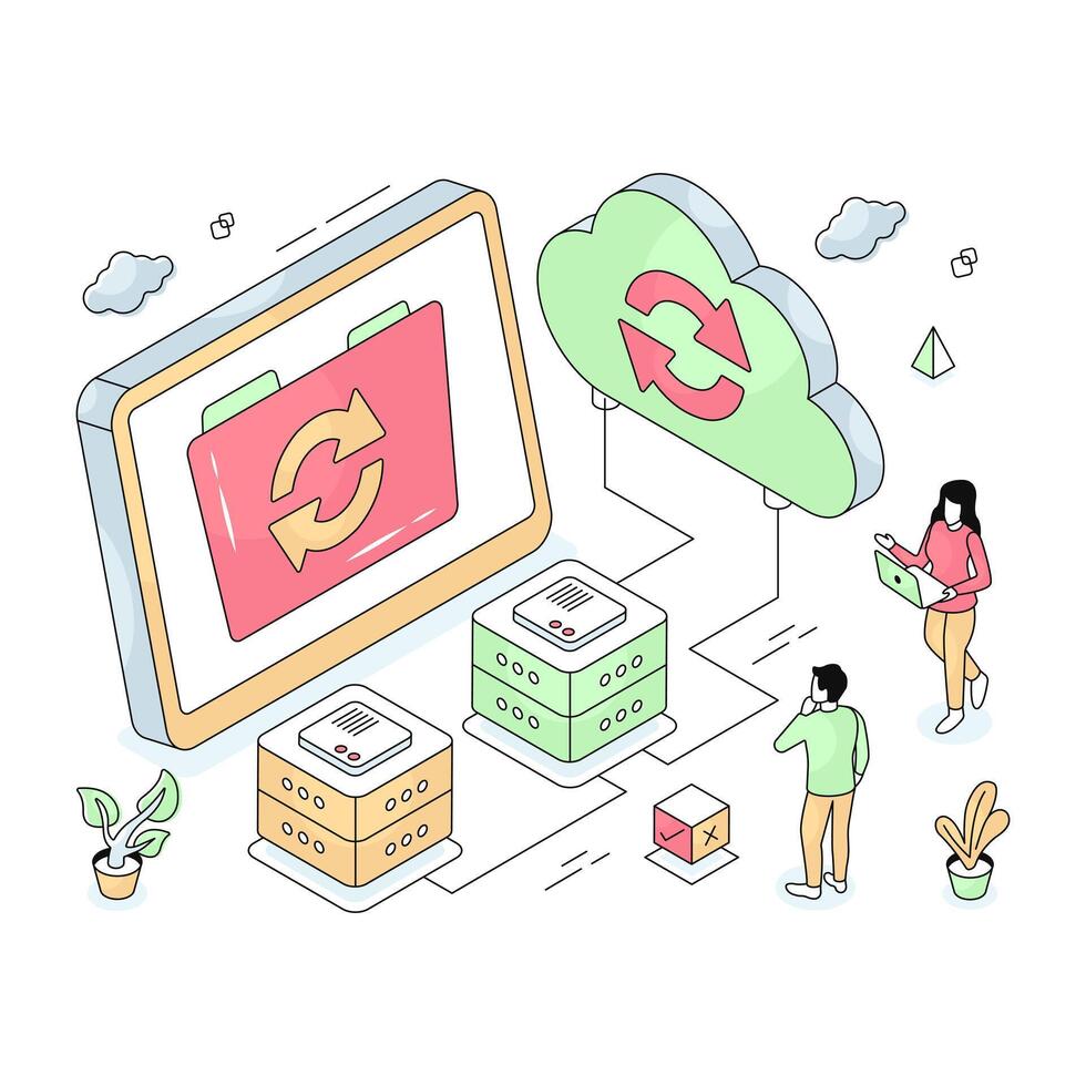 Unique design illustration of cloud update vector