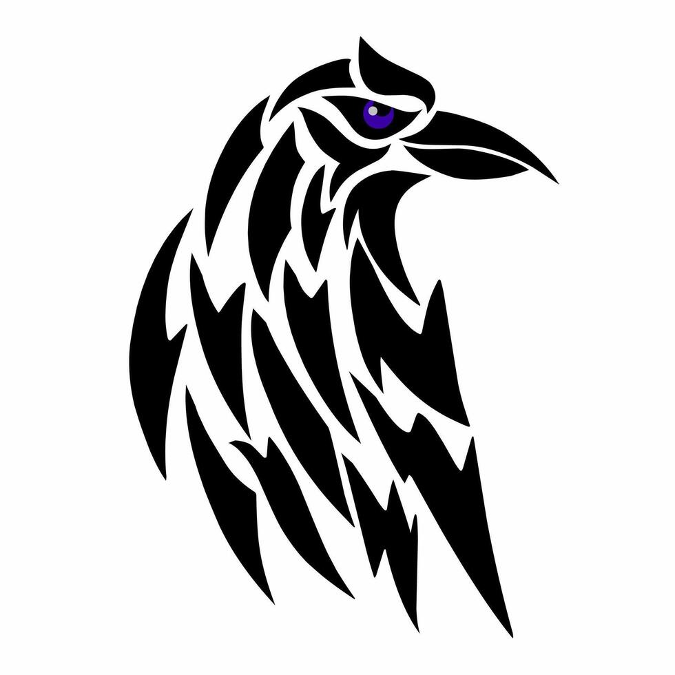 illustration graphic of tribal art design crow bird for symbol tattoo vector