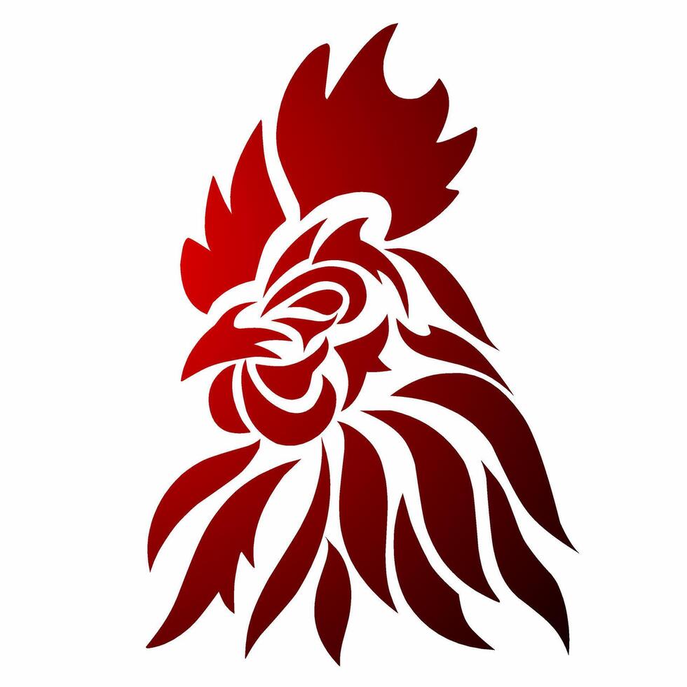 illustration graphic of tribal art design rooster head vector