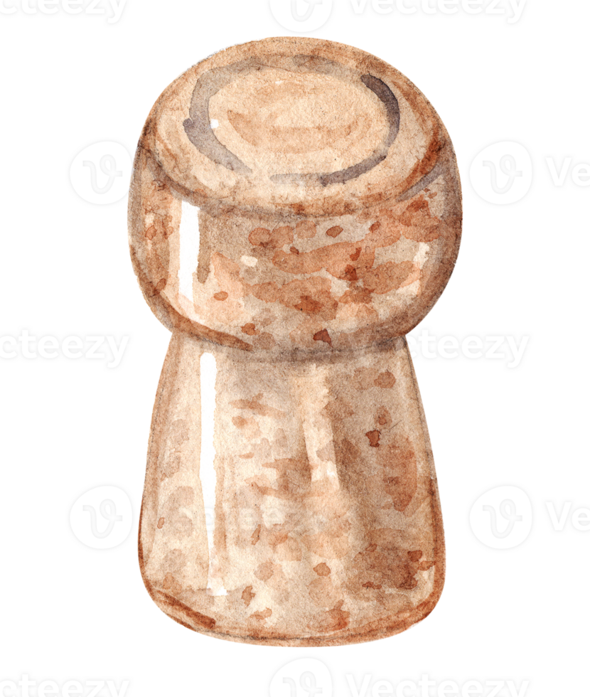 Watercolor wine cork isolated png