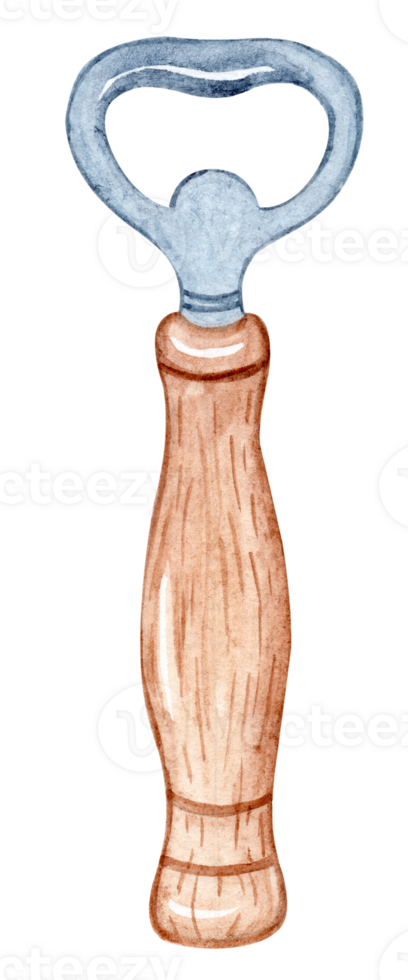 Watercolor bottle opener isolated png