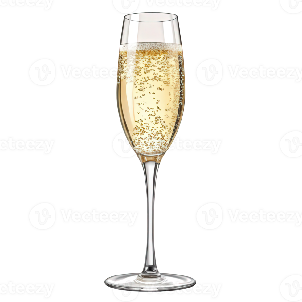 Champagne Flute with Sparkling Wine png