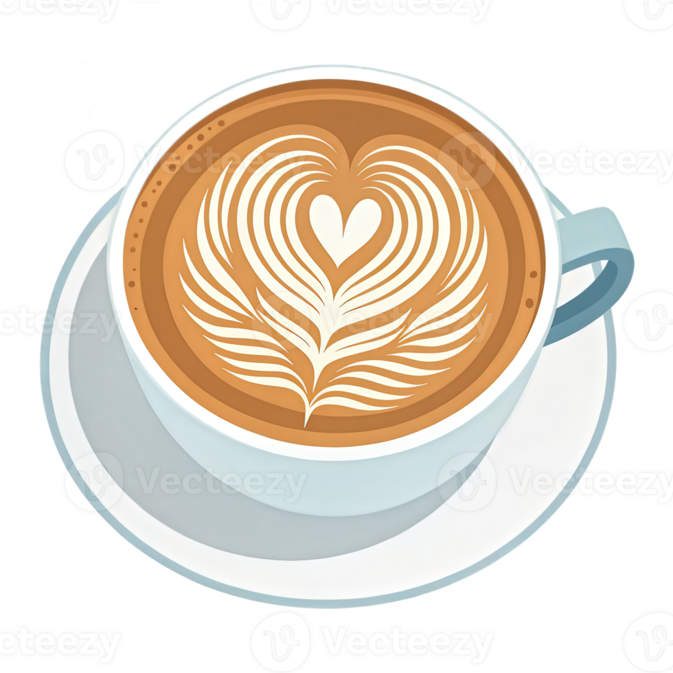 Coffee Cup with Latte Art png