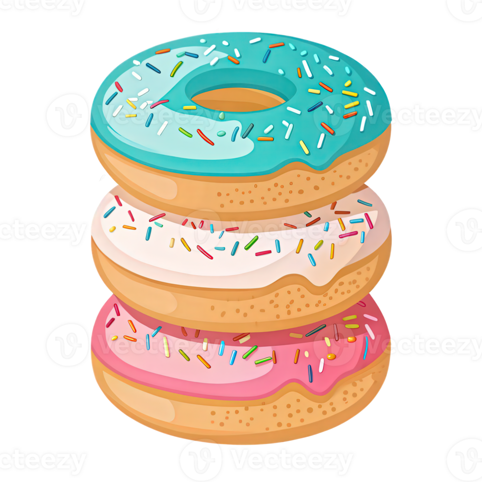 Donuts with Icing and Sprinkles Design png