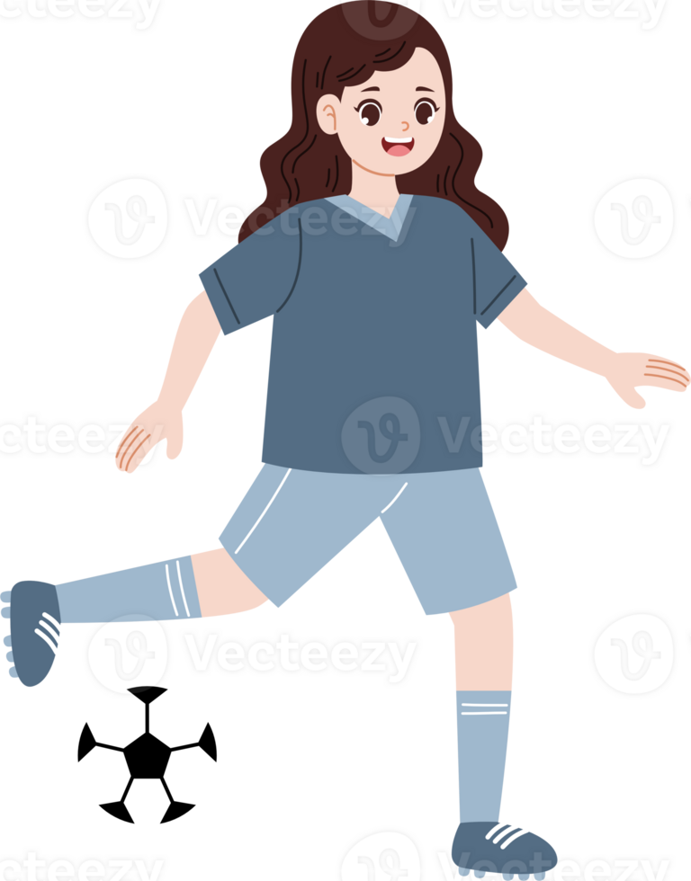girl dribbling soccer ball png