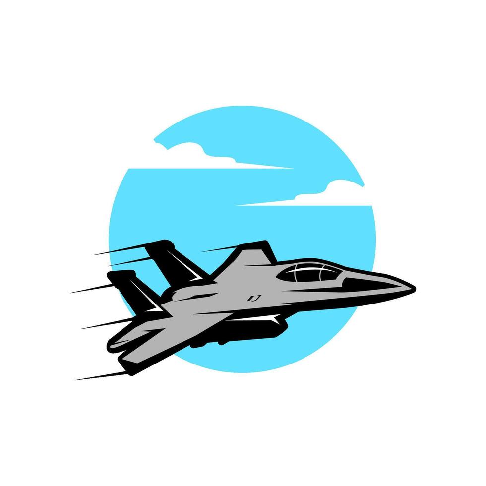 fighter jet military aircraft in the sky illustration vector